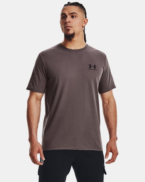 Men's UA Sportstyle Left Chest Short Sleeve Shirt in Gray image number 0
